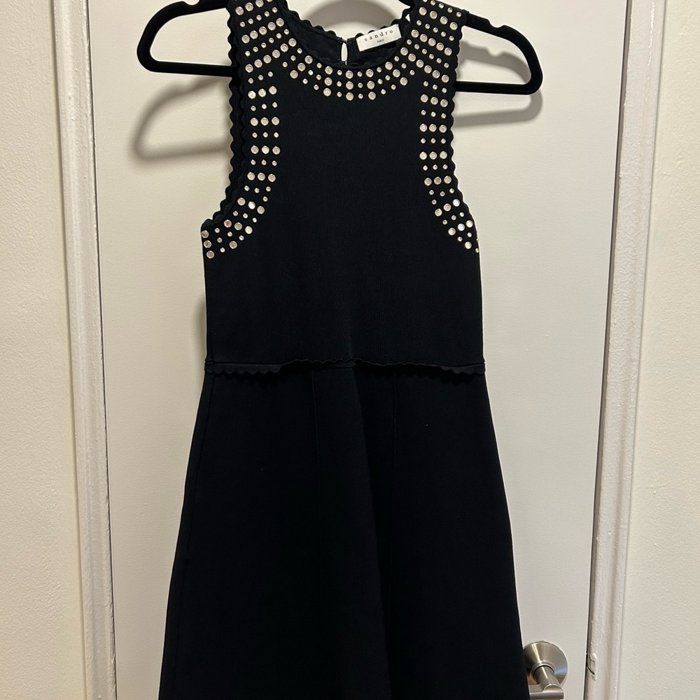 Elegant Black Kids Dress with Studded Details